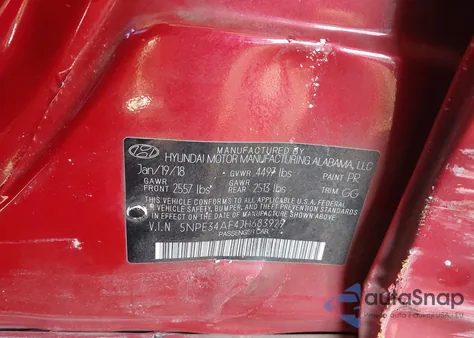 2018 Hyundai Sonata Limited z USA, uszkodzony, nr VIN 5NPE34AF4JH683929